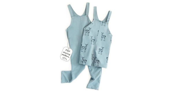 Dungarees sewing pattern for Babies & Kids (1mth-10yrs)