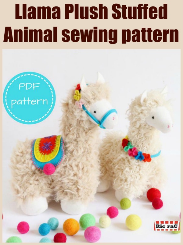 Llama Plush Stuffed Animal sewing pattern