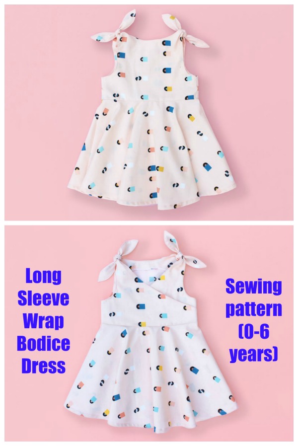 Long Sleeve Wrap Bodice Dress pattern (0-6 years)