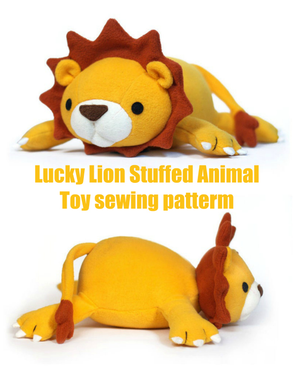 Lucky Lion Stuffed Animal Toy sewing patterm