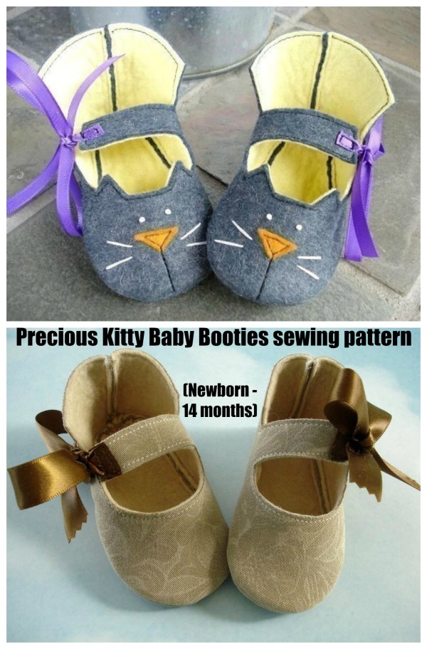 Precious Kitty Baby Booties pattern (Newborn - 14 months)