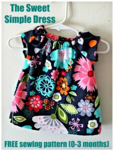 The Sweet Simple Dress FREE sewing pattern (0-3 months) - Sew Modern Kids