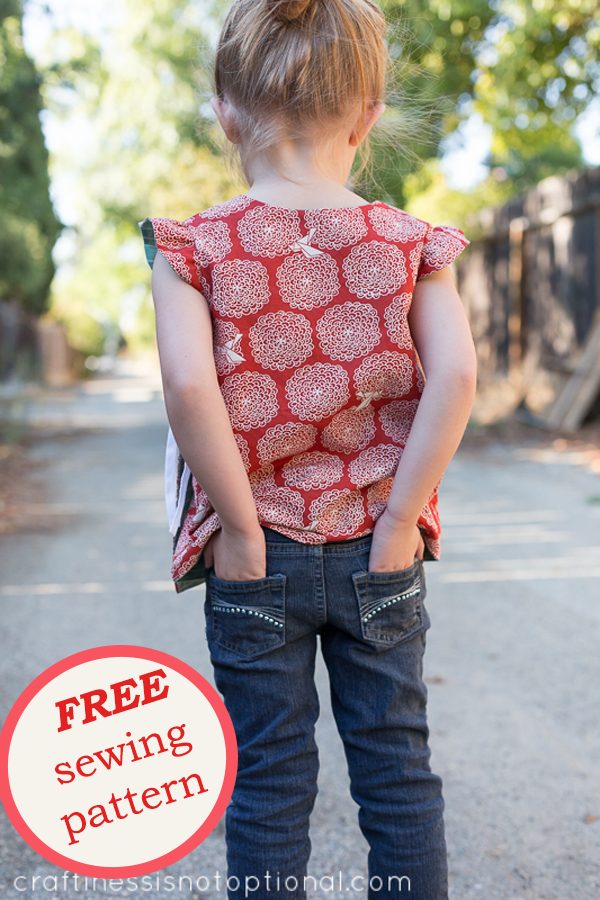 FREE Girls Reversible Wrap Top sewing pattern (12mths-5T)