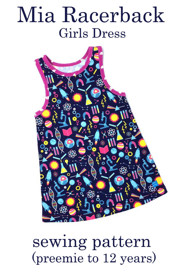 Mia Racerback Girls Dress sewing pattern (preemie to 12 years)