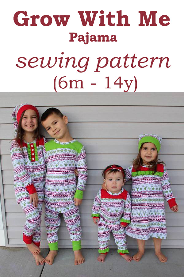 Grow With Me Pajama sewing pattern (6m - 14y)