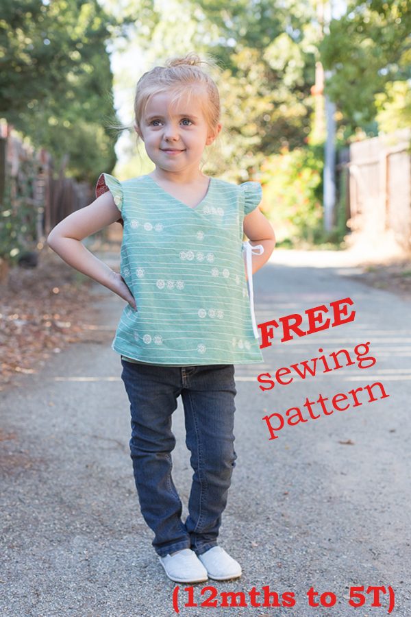 FREE Girls Reversible Wrap Top sewing pattern (12mths-5T)
