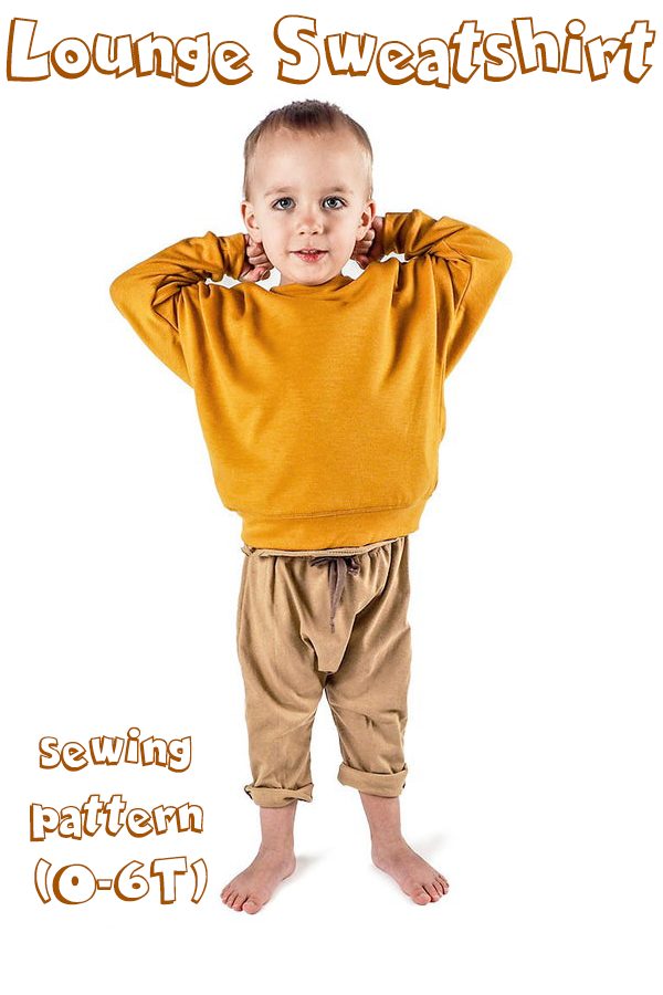 Lounge Sweatshirt sewing pattern (0-6T)