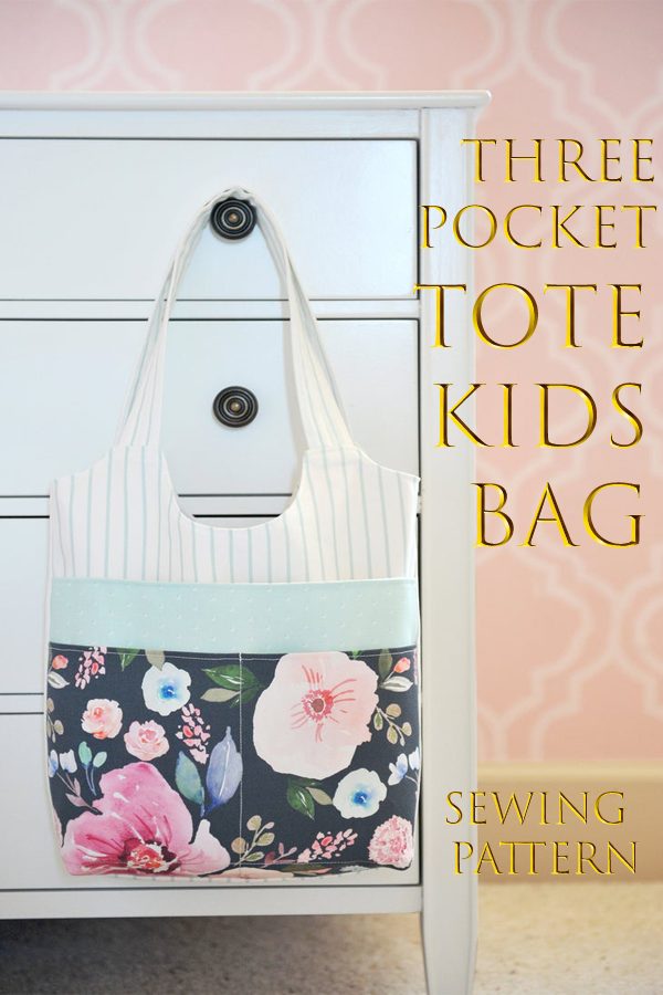 Three Pocket Tote Kids Bag sewing pattern