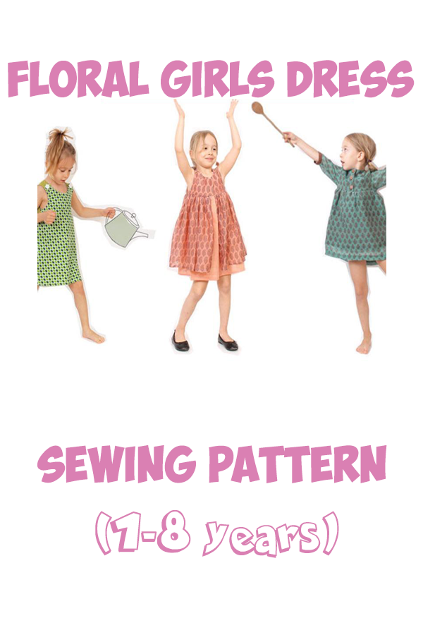 Floral Girls Dress sewing pattern (1-8 years)