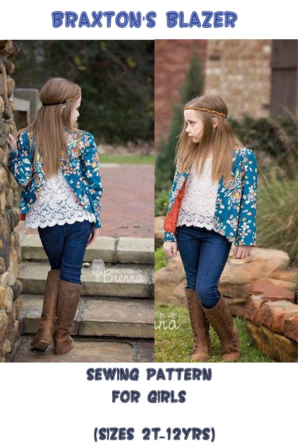 Braxton's Blazer sewing pattern for girls (sizes 2T-12yrs)