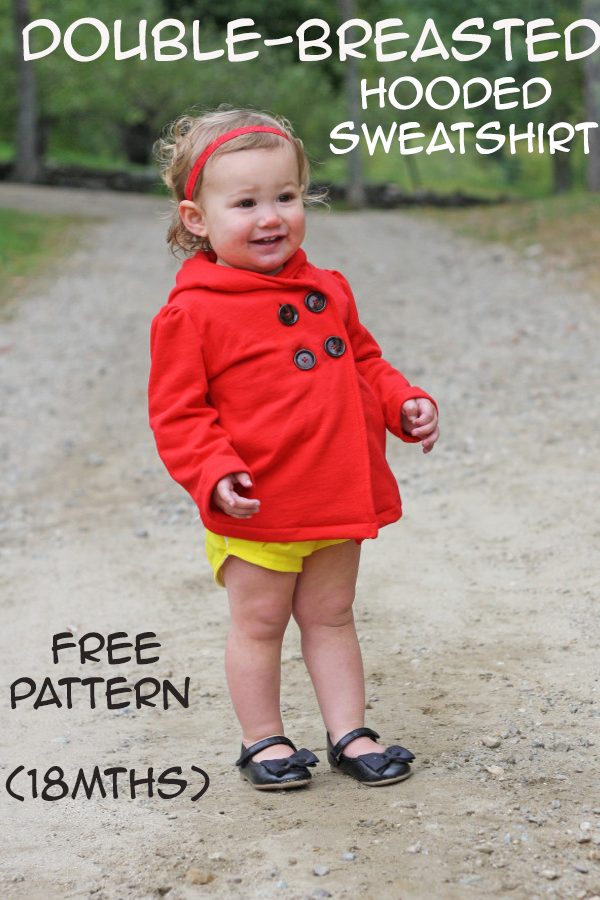 Double-Breasted Hooded Sweatshirt FREE pattern (18mths)