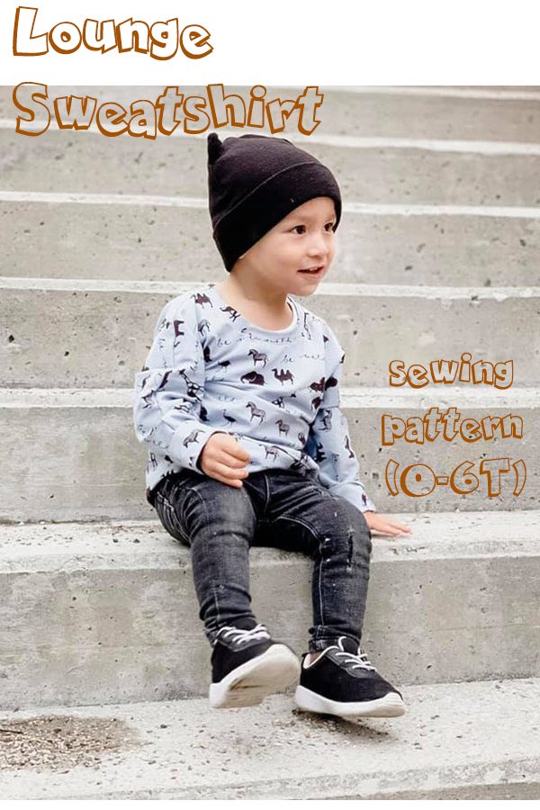 Lounge Sweatshirt sewing pattern (0-6T)