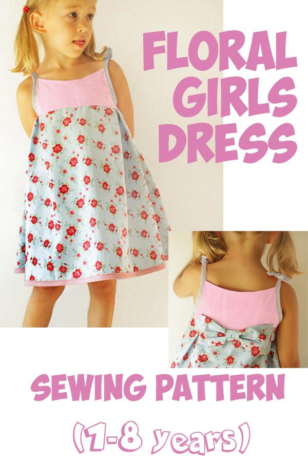 Floral Girls Dress sewing pattern (1-8 years)