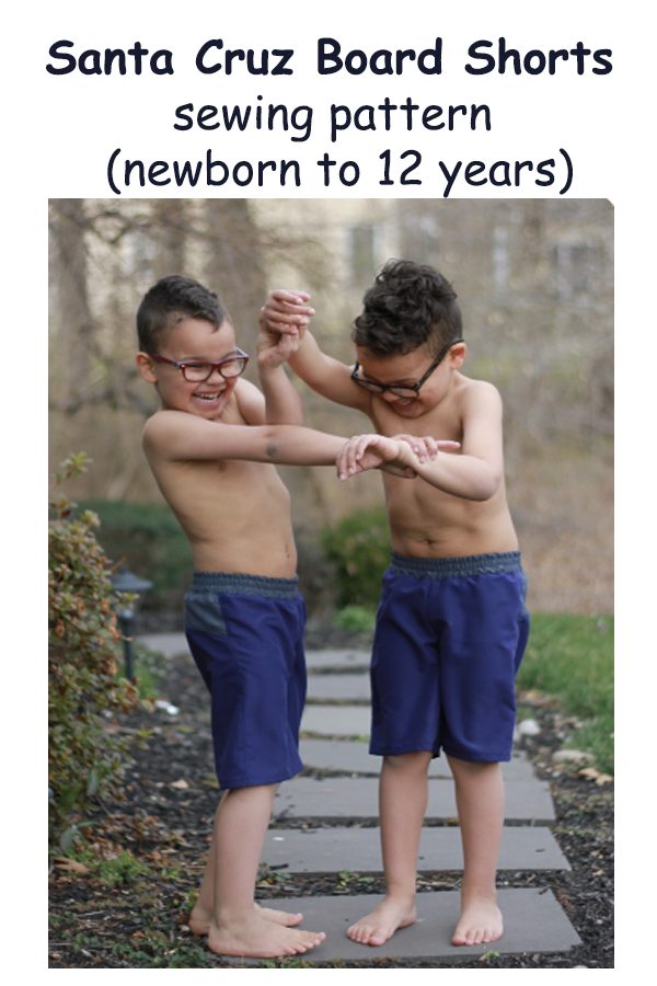 Santa Cruz Board Shorts sewing pattern (newborn to 12 years)