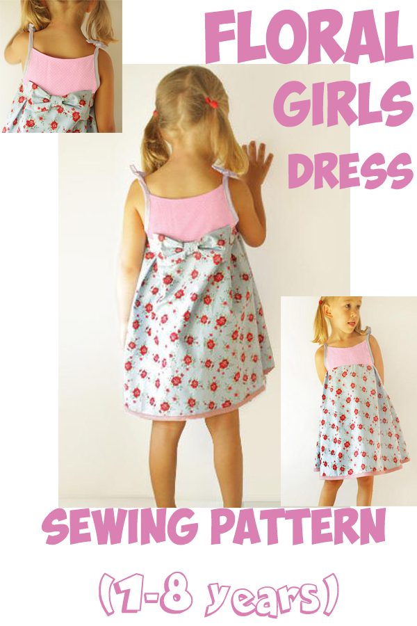 Floral Girls Dress sewing pattern (1-8 years)