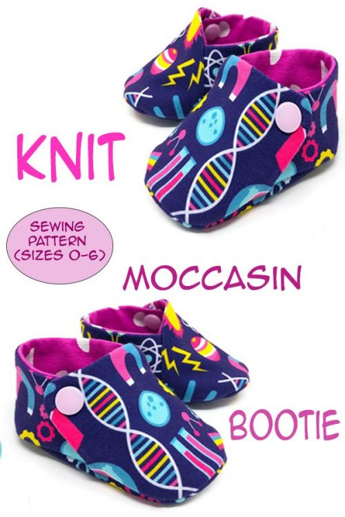 Knit Moccasin Bootie sewing pattern (Sizes 0-6) - Sew Modern Kids