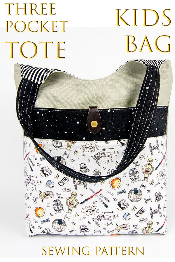 Three Pocket Tote Kids Bag sewing pattern