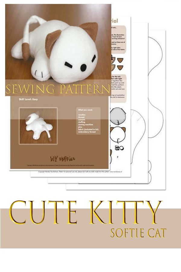 Cute Kitty Softie Cat sewing pattern