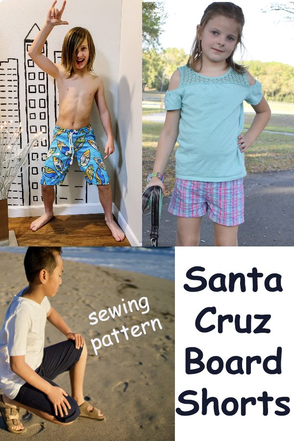 Santa Cruz Board Shorts sewing pattern (newborn to 12 years)