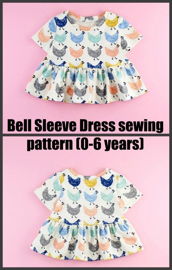 Bell Sleeve Dress sewing pattern (0-6 years)