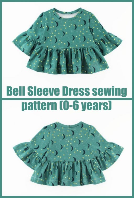 Bell Sleeve Dress sewing pattern (06 years) Sew Modern Kids