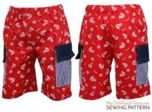 Boys Cargo Bermuda Shorts sewing pattern (2-10)