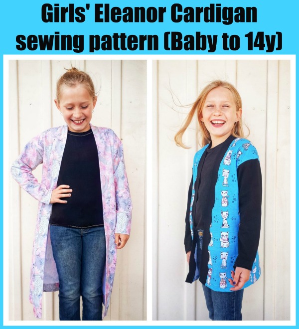 Girls' Eleanor Cardigan sewing pattern (Baby to 14y)