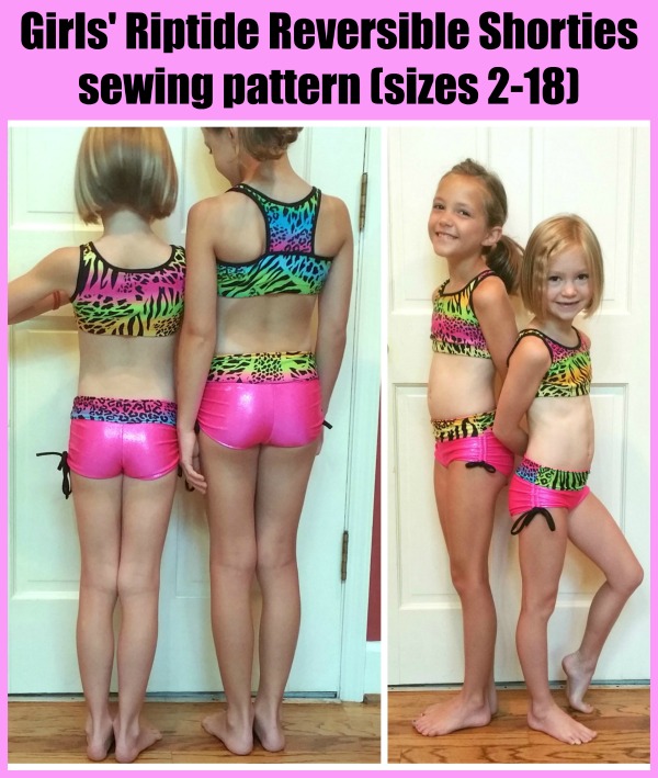 Girls' Riptide Reversible Shorties sewing pattern (sizes 2-18)