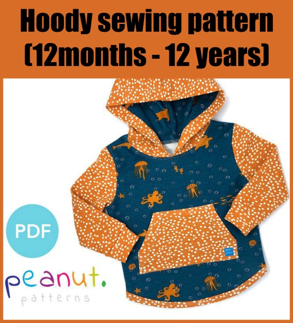 Hoody sewing pattern (12m-12y)