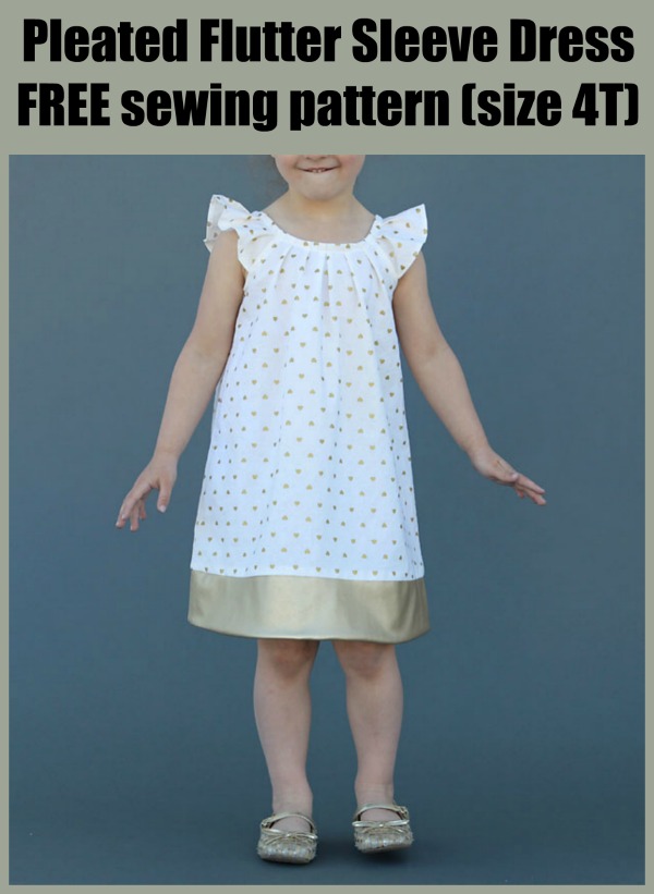 Pleated Flutter Sleeve Dress FREE sewing pattern size 4T Sew Modern