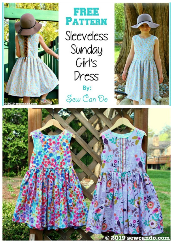 Sleeveless Sunday Girls Dress FREE sewing pattern (US size 8-10) - Sew ...