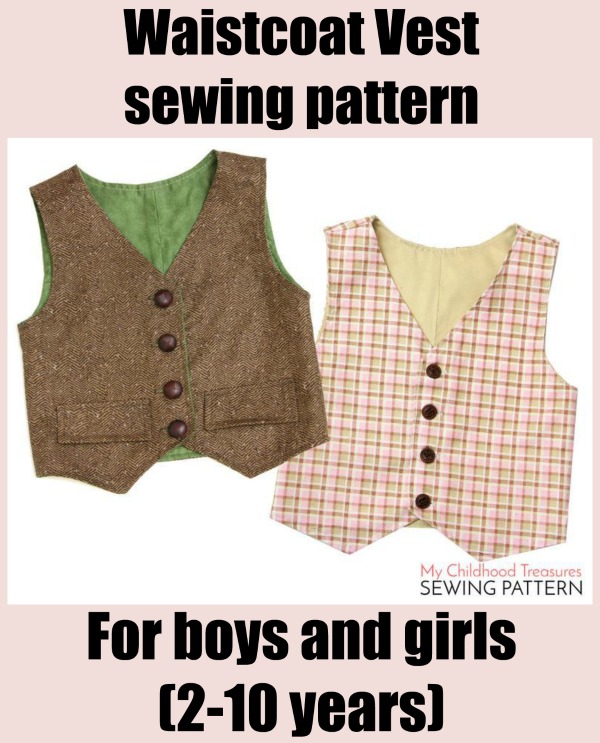 Waistcoat Vest sewing pattern for boys and girls (2-10 years)