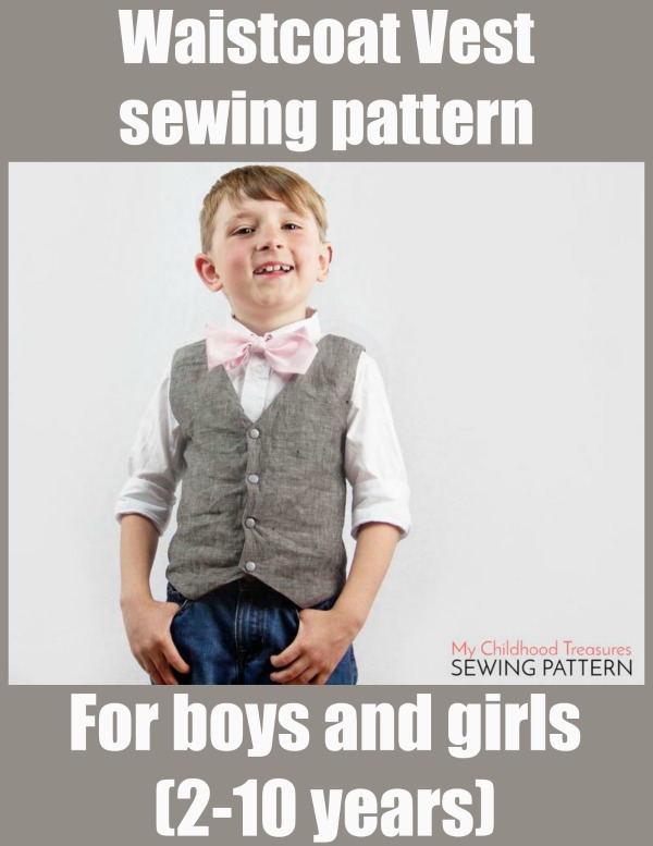 Waistcoat Vest sewing pattern for boys and girls (2-10 years)