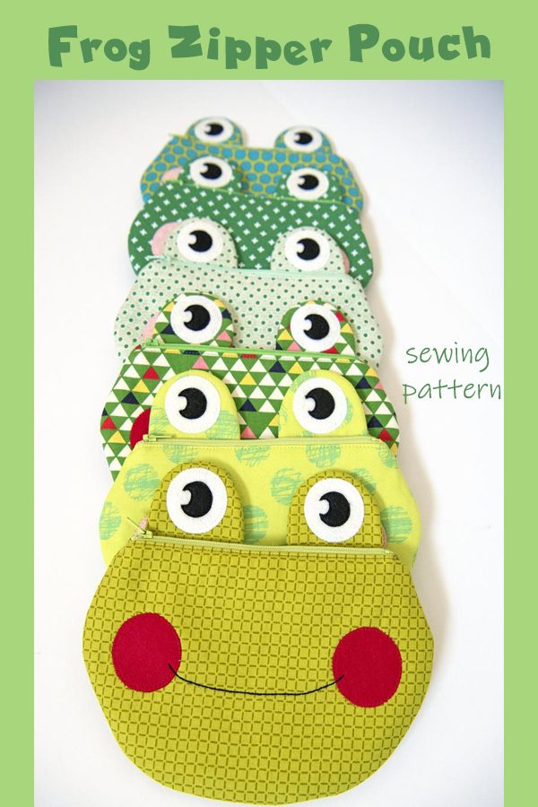 Frog Zipper Pouch sewing pattern