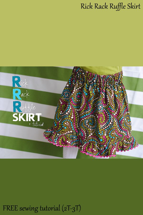 Rick Rack Ruffle Skirt FREE sewing tutorial (2T-3T)