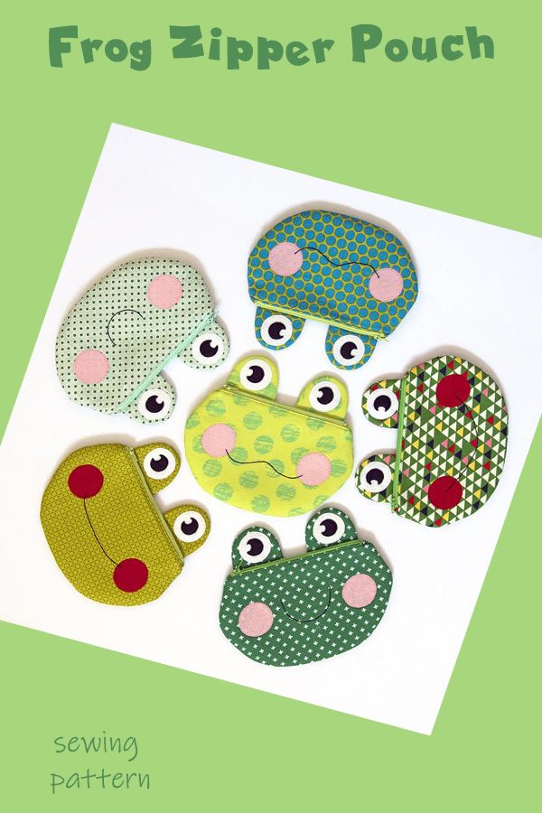 Frog Zipper Pouch sewing pattern