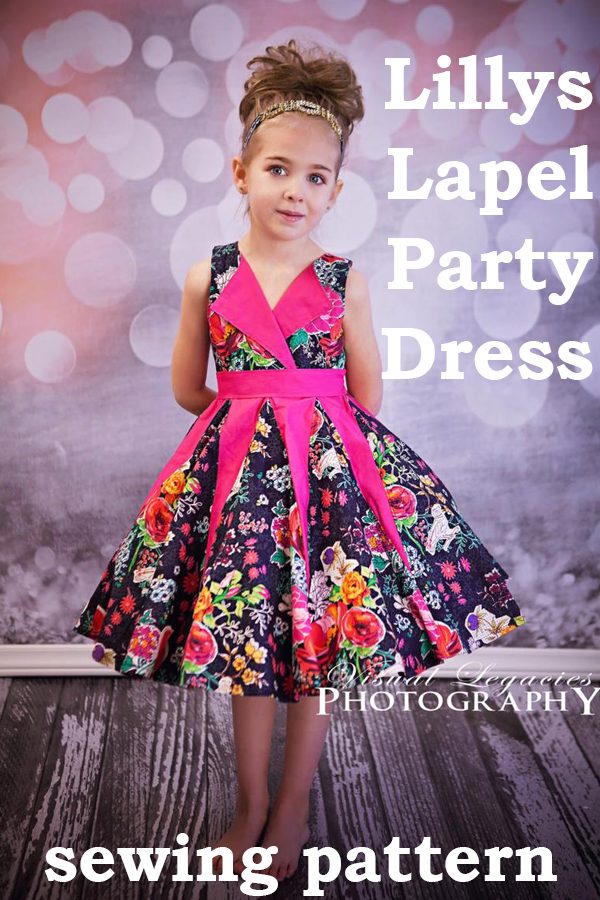 Lillys Lapel Party Dress sewing pattern (2T-12)