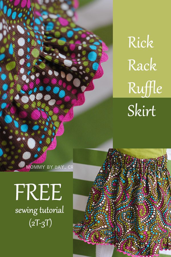 Rick Rack Ruffle Skirt FREE sewing tutorial (2T-3T)