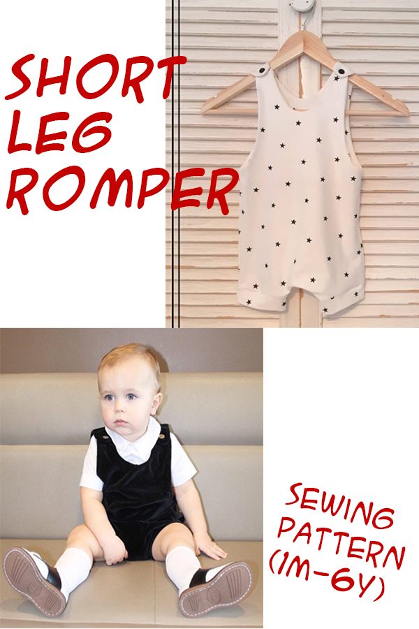 Short Leg Romper sewing pattern (1m-6y)