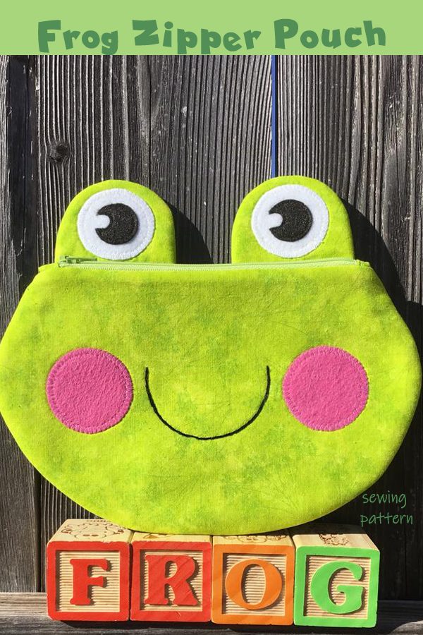 Frog Zipper Pouch sewing pattern