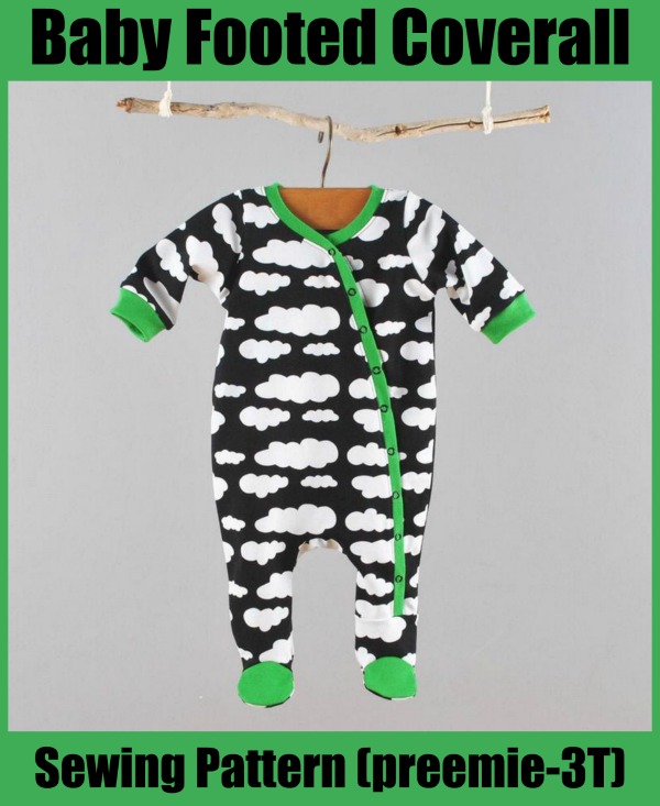 Baby Footed Coverall sewing pattern (preemie-3T)