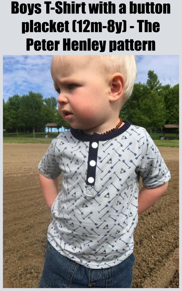 Boys T-Shirt with a button placket (12m-8y) - The Peter Henley sewing pattern