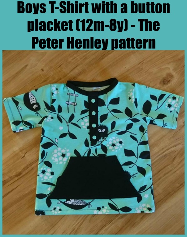 Boys T-Shirt with a button placket (12m-8y) - The Peter Henley sewing pattern