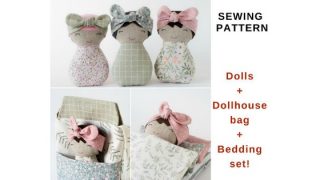 Dolls and Dollhouse Bag and Bedding Set sewing pattern