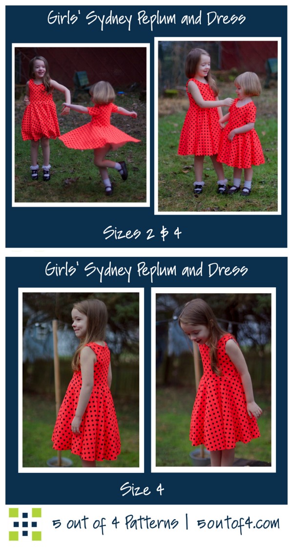 Girls Sydney Peplum and Dress sewing pattern (0-3mths to 14yrs)