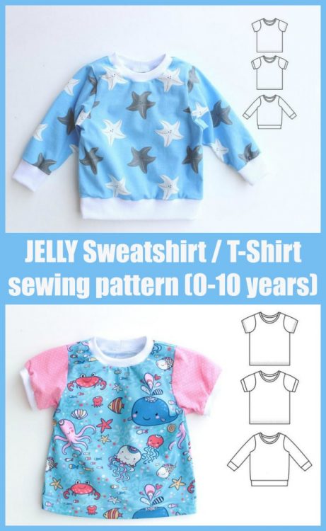 JELLY Sweatshirt / T-Shirt sewing pattern (0-10 years) - Sew Modern Kids