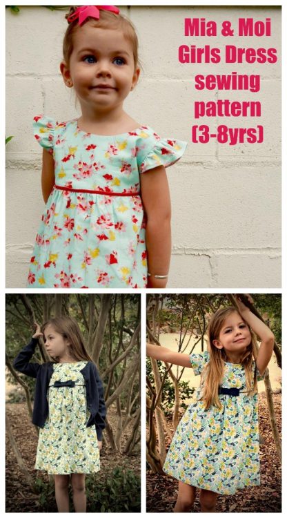 Mia and Moi Girls Dress sewing pattern (3-8yrs) - Sew Modern Kids