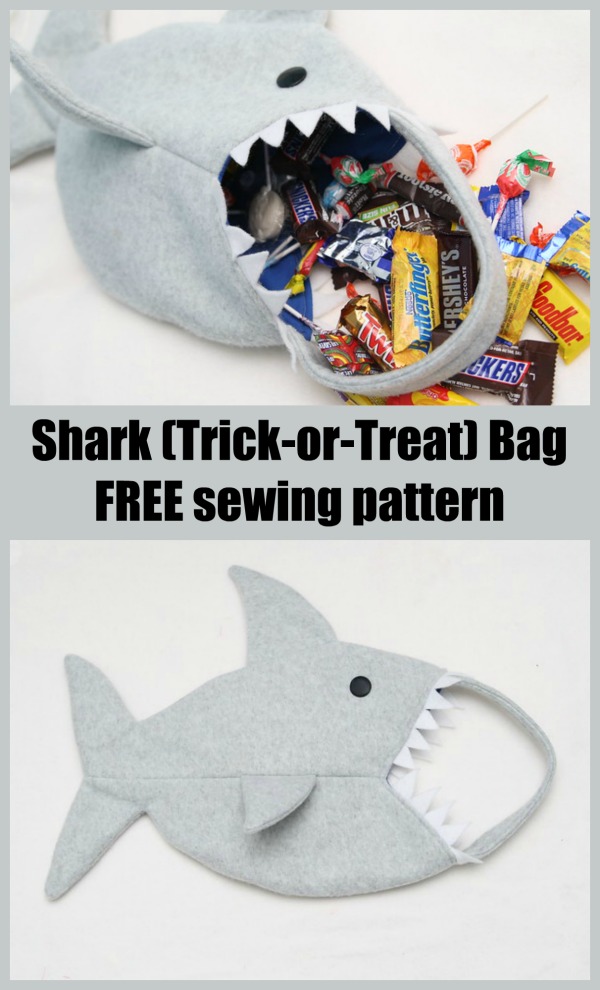 Shark (Trick-or-Treat) Bag FREE sewing pattern