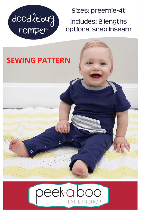 Doodlebug Romper sewing pattern (Preemie to 4T)