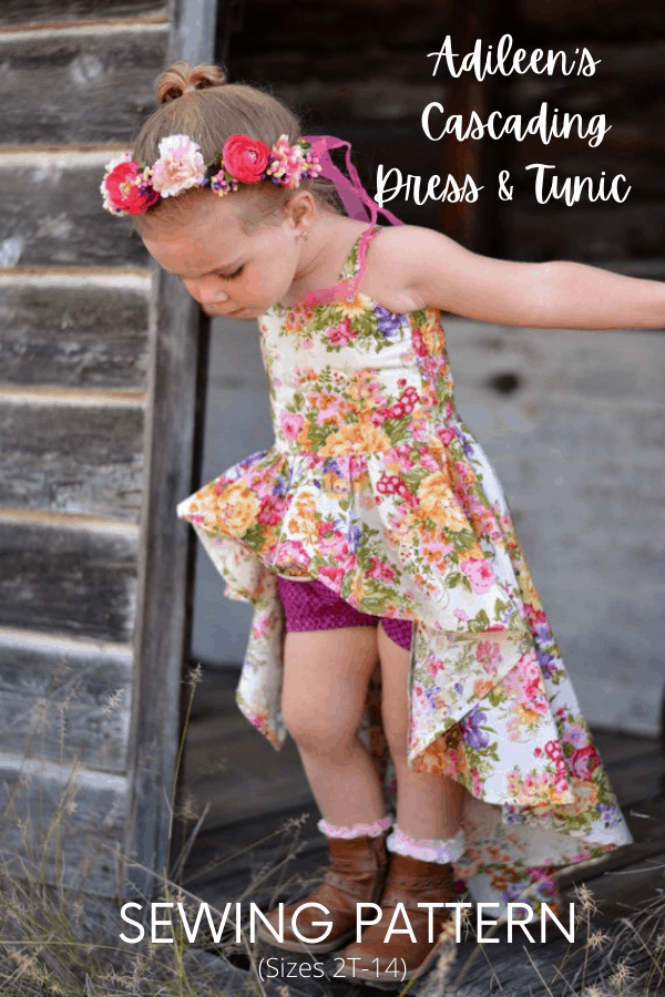 Adileen's Cascading Dress and Tunic sewing pattern (Sizes 2T-14)